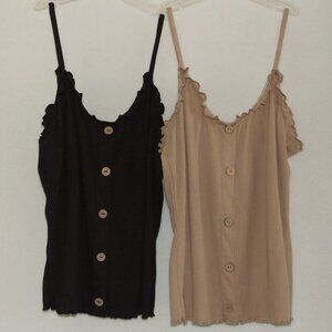 NO BO Camis, Black & Taupe, Size S (3-5) for Juniors & Women
